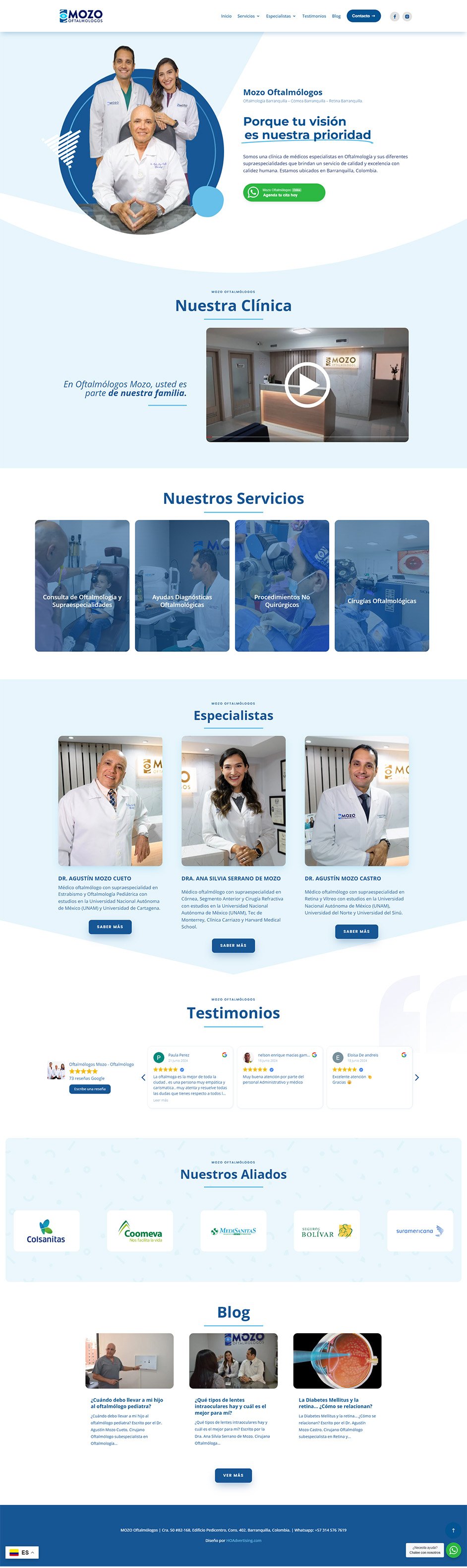 Diseño Profesional de Páginas Web 15 Mozo Oftalmólogos
