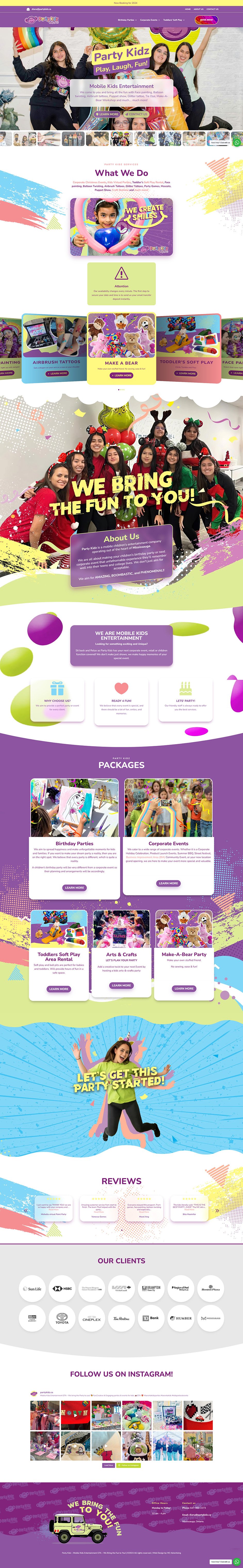 Diseño Profesional de Páginas Web 16 Party Kidz - Ready 4 Fun!